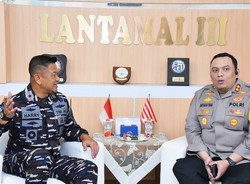 DANLANTAMAL III JAKARTA MENERIMA COURTESY CALL KAPOLRES PELABUHAN TANJUNG PRIOK