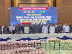 KOMANDAN LANTAMAL III IKUTI KEGIATAN PEMUSNAHAN NARKOBA BHAKTI NALA YUDHA, 20 MEI 2025