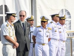 PERERAT HUBUNGAN BILATERAL, LANTAMAL III SAMBUT KEDATANGAN KAPAL PERANG SPANYOL ESPS MENDEZ NUNEZ (F-104)