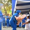 DUKUNG SEMANGAT WARGA, DANLANTAMAL III HADIRI LOMBA KEBERSIHAN LINGKUNGAN
